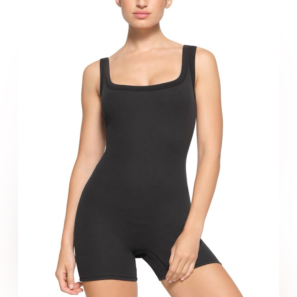 SKIMS Cotton Rib Onesie Bodysuit - Soot - XL NWT